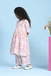 Pink Cotton Printed Gathered Suit Set image number 3