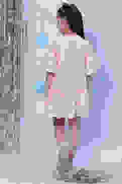 Pink Cotton Flared Yarndyed Dress image number 4