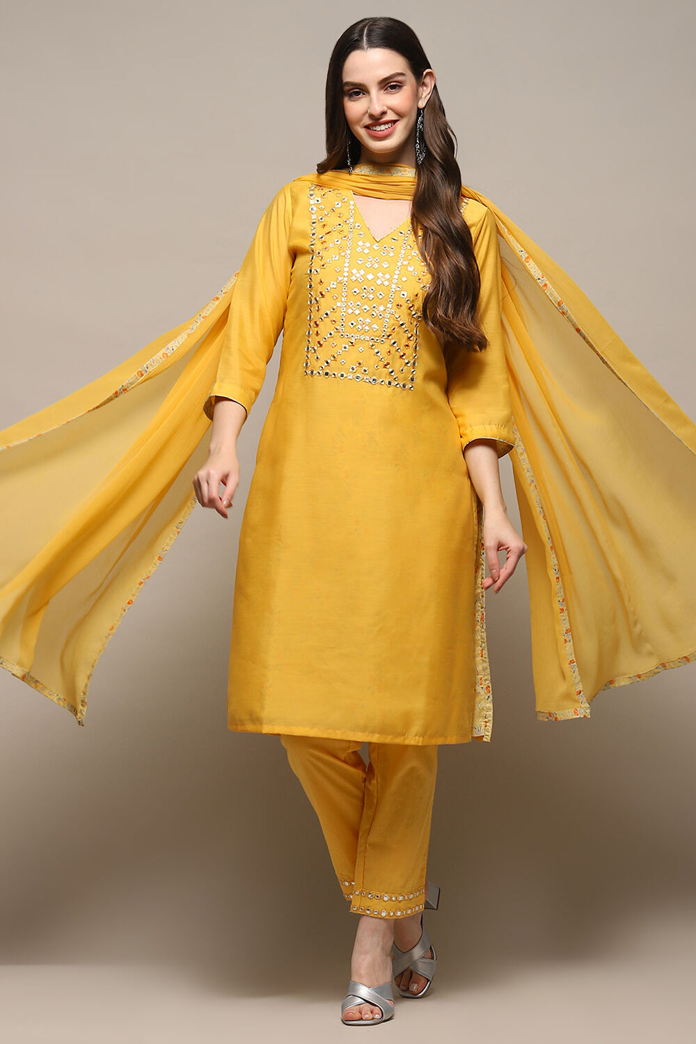 Powder Blue Cambric Narrow Kurta Pant Suit Set image number 0