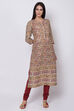 Red Cotton Straight Kurta Churidar Suit Set image number 2