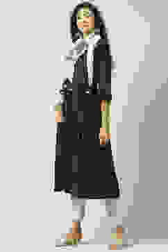 Indigo LIVA A-Line Printed Kurta Dress image number 3