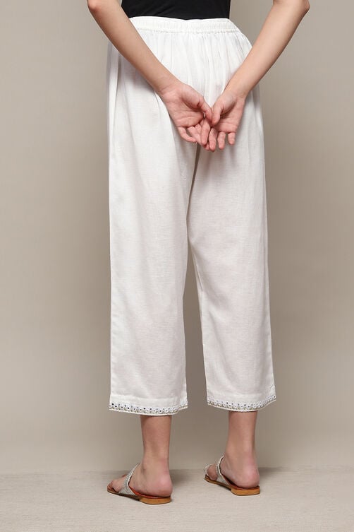 White LIVA Solid Pant image number 4