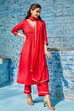 Red Rayon Gathered Suit Set image number 6