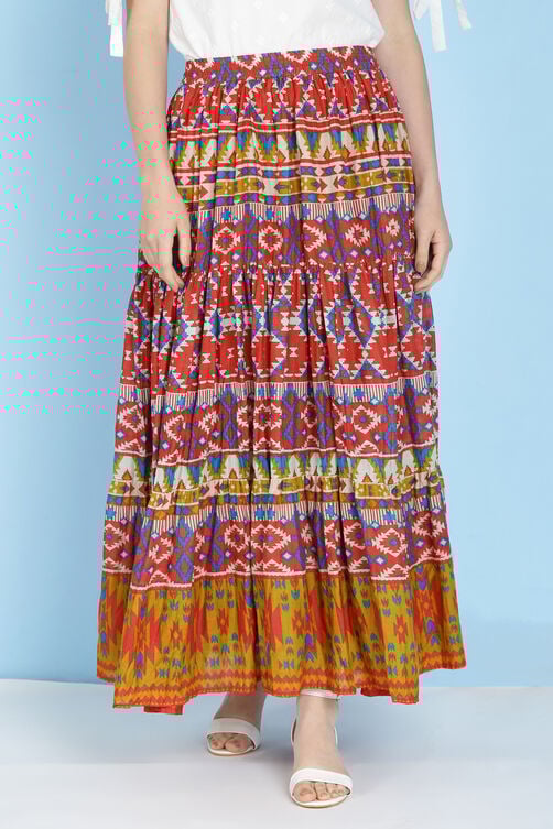 Black Cotton Long Skirt image number 5