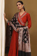 Rust Embroidered Angrakha Festive Anarkali Suit Set image number 12