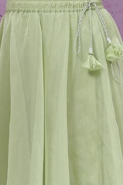 Green Modal Blend Straight Embroidered Lehenga Set image number 2