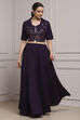 Purple Viscose Blend Printed Fusion Set image number 6