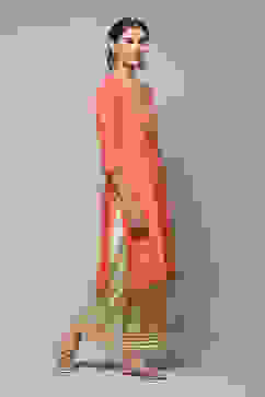 Coral Rayon Straight Kurta Palazzo Suit Set image number 5