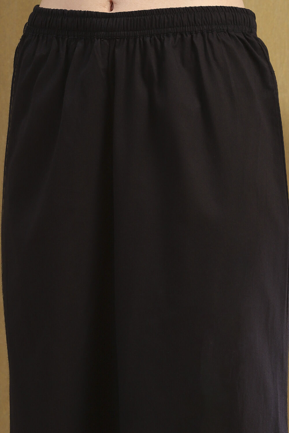 Black Cotton Printed Festive A-Line Suit Set image number 2