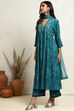 Fuchsia Floral Printed Flared Suit Set image number 3