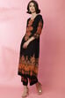 Black Straight LIVA Printed Kurta image number 2
