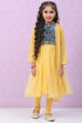 Mustard Yellow Art Silk Anarkali with Jacket Kurta Churidar Suit Set image number 0