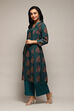 Pink Poly Chanderi A-Line Printed Kurta Palazzo Suit Set image number 3