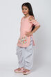 Pink Straight Cotton Kurta Dhoti Salwar Suit Set