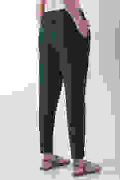 Bottle Green Cotton Solid Fitted Pants image number 5