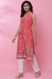 Fuchsia Cotton Straight Kurta image number 2