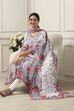 White Cotton Floral Printed Kalidar Suit Set image number 0