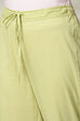 Peach Art Silk A-Line Kurta Regular Pant Suit Set image number 3