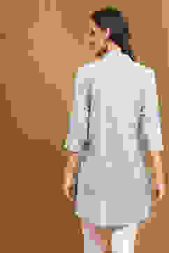 Sky Blue Printed Straight Short Kurti image number 3