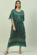 Forest Green Art Silk Printed Nightwear image number 0