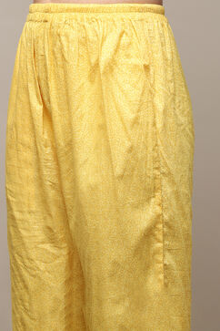 Yellow Chanderi Digital Print Unstitched Suit Set image number 3