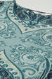 Teal Rayon Straight Printed Kurta image number 1