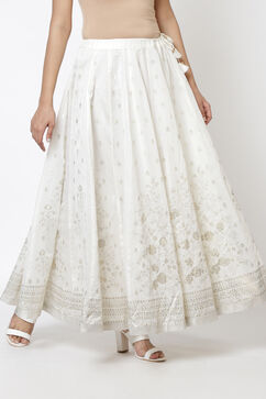 Off White Art Silk Skirt image number 3