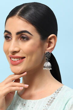 Oxidised Black Brass Earrings image number 3