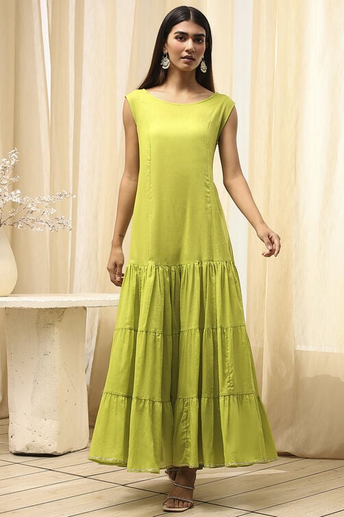 Black Poly Chanderi  Dress image number 2