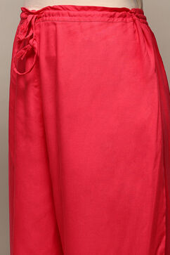 Fuschia Rayon Straight Suit Set image number 2