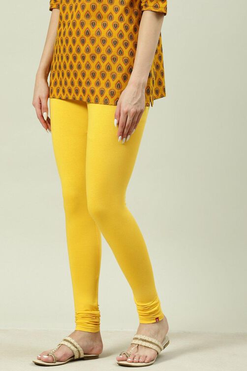 Camel Cotton Blend Solid Churidar image number 0