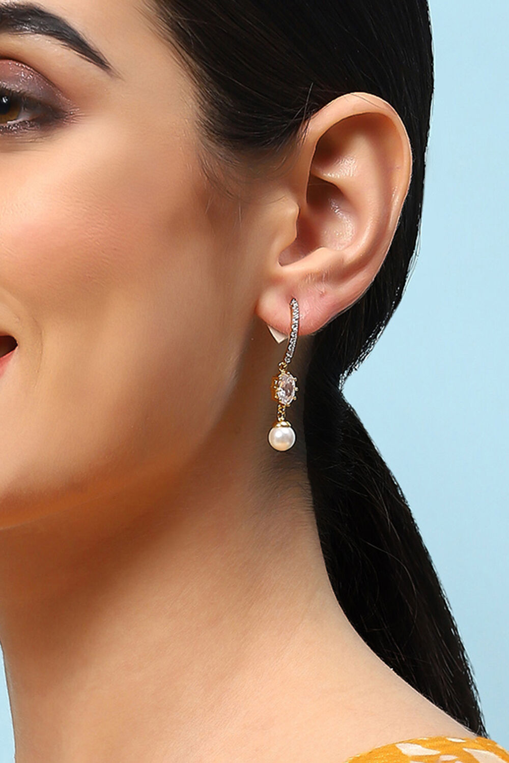 White Brass Earrings image number 1