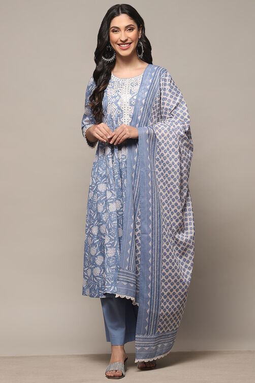 Pink Cotton Anarkali Suit Set image number 7