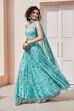 Sea Green Polyester Straight Lehenga Set image number 5