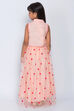 Peach Cotton Viscose Lehenga Set image number 4
