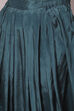 Teal Flared Cotton Silk Fusion Wear 2 Piece Set image number 5