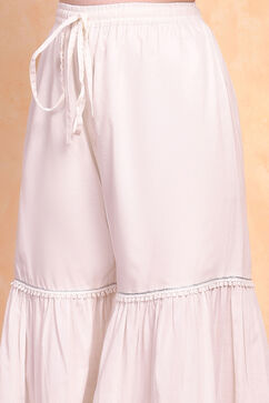 Off-White Embroidered Straight Suit Set image number 2