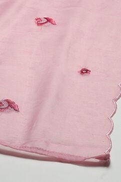 Dusty Pink Linen Blend Unstitched Suit Set image number 4