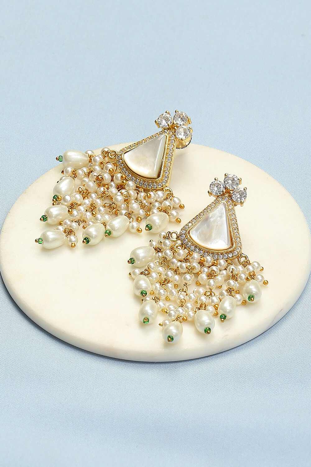 White Brass Earrings image number 0