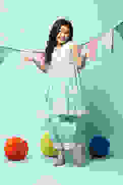 Mint Green Cotton Tiered Kurta Salwar 2 Piece Set image number 6