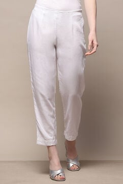 White Cotton Slim Pant image number 5