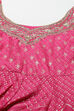 Pink Cotton Anarkali Kurta Churidar Suit Set image number 1