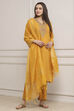 Yellow Viscose Rayon Straight Suit Set image number 0