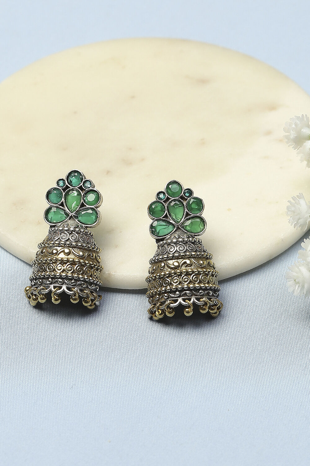 Green Oxidised Casual Jhumka image number 0