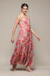 Coral Polyester Tiered Dress image number 3