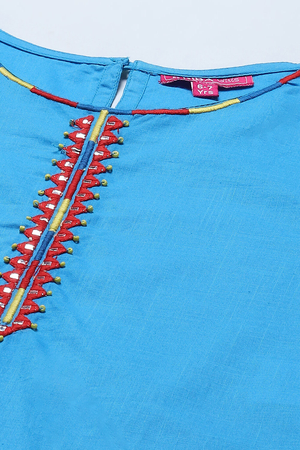 Blue Cotton Straight Solid Kurta Set image number 1