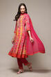 Onion Pink & Mustard LIVA Kalidar Kurta Churi Salwar Suit Set