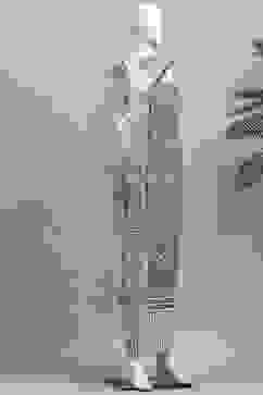 Sky Blue Cotton Hand Block Print Unstitched Suit Set image number 4