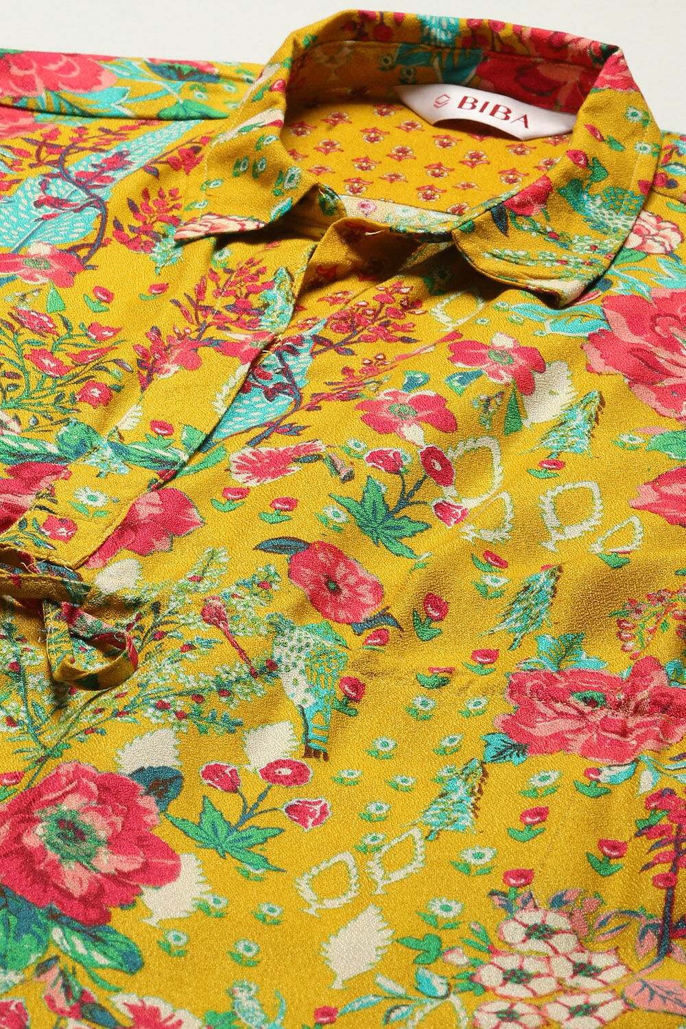 Mustard LIVA Printed Top image number 1