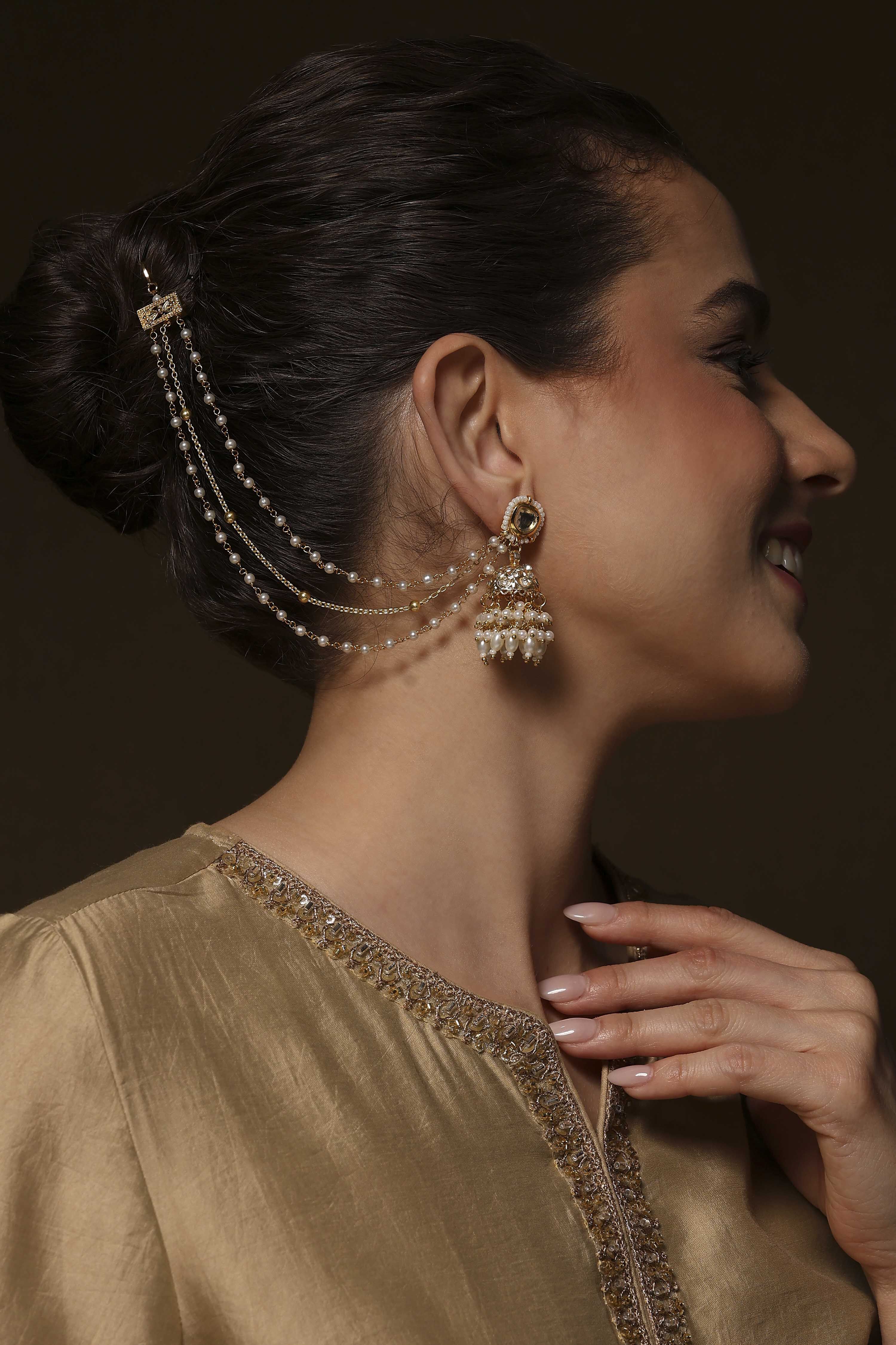 White Brass Drop & Danglers image number 3